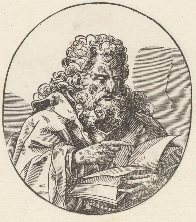 Portrait of Pope Linus, print in the Rijksmuseum, Amsterdam