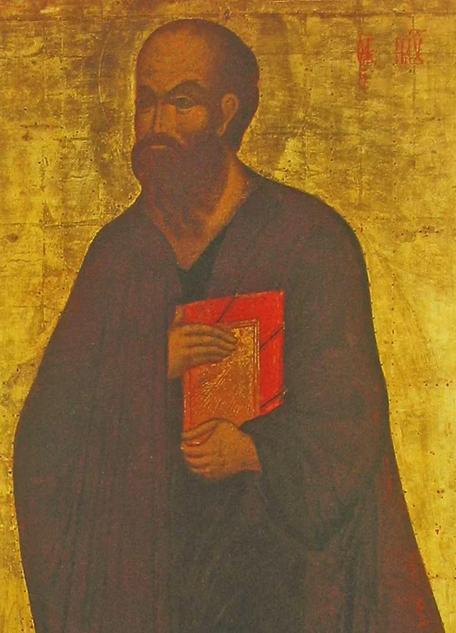 Icon of the Holy Apostle Paul holding the Gospel book, Spaso-Preobrazhensky Monastery, Yaroslavl