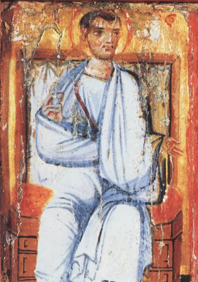 Icono del siglo X de San Tadeo, apóstol de Edesa, entronizado, del Monasterio de Santa Catalina, Monte Sinaí